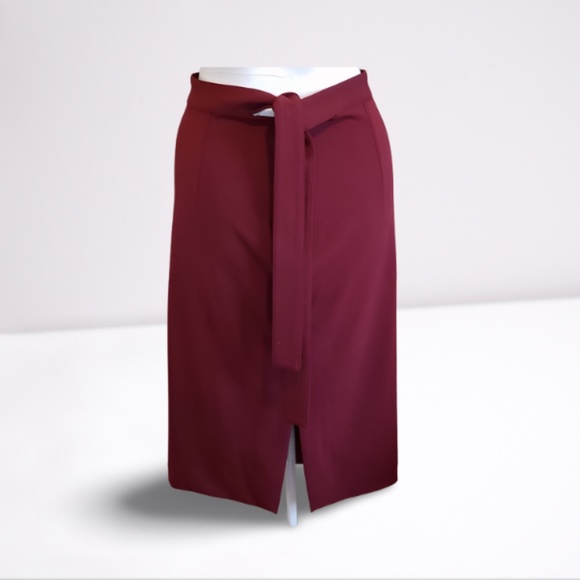 EXPRESS Side Tie Pencil Skirt in Maroon SIZE 00 - Picture 7 of 8